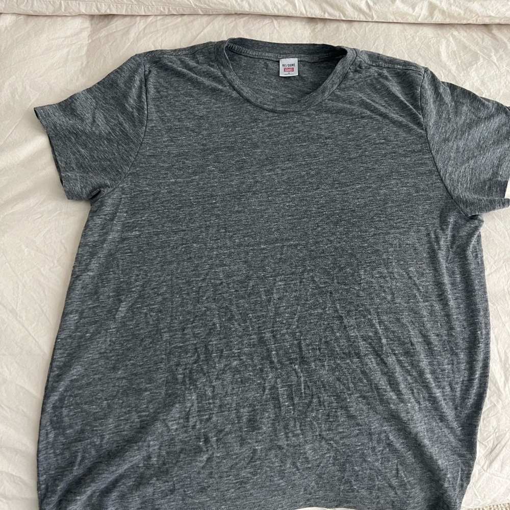 Re/Done Gray Short Sleeve Tee for Casual Wear